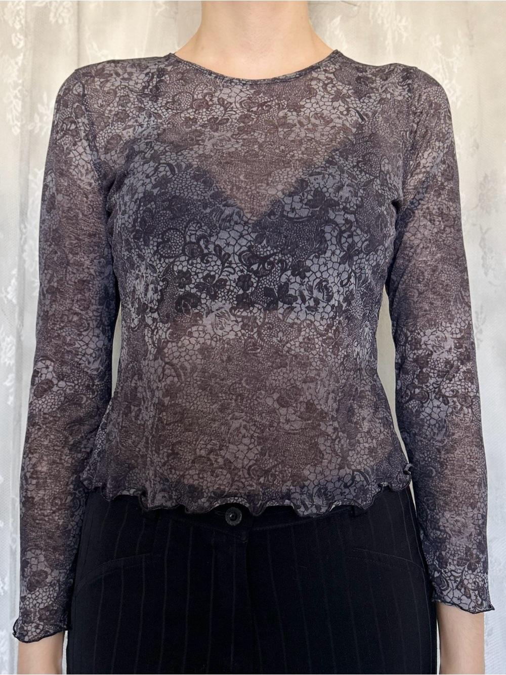 Vintage Whimsygoth Sheer Paisley Top